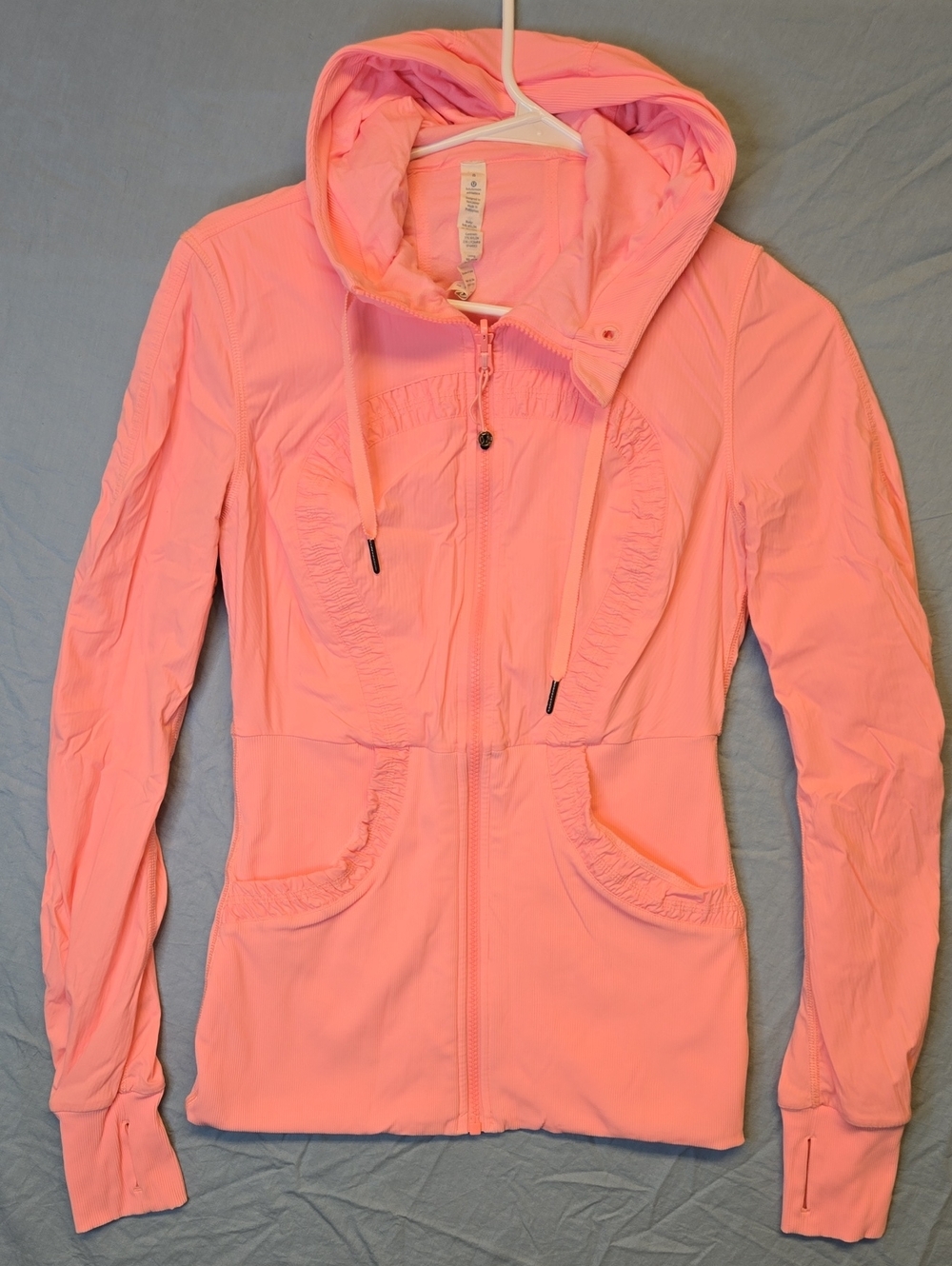lululemon Athletica Scuba Full Zip Light Pink Hooded Activewear Jacket